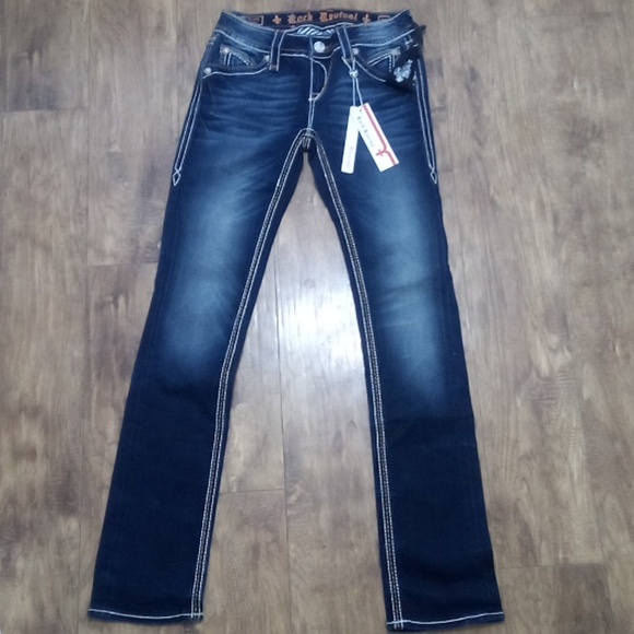 Rock Revival Women's 26 Straight Blair Embellished Faux Leather NWT - Picture 3 of 12